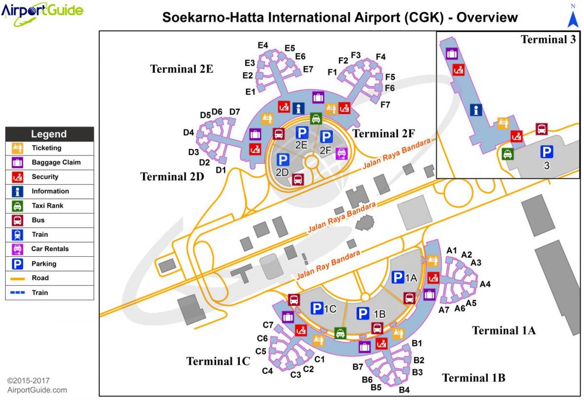 soekarno hatta aeroporti ndërkombëtar hartë