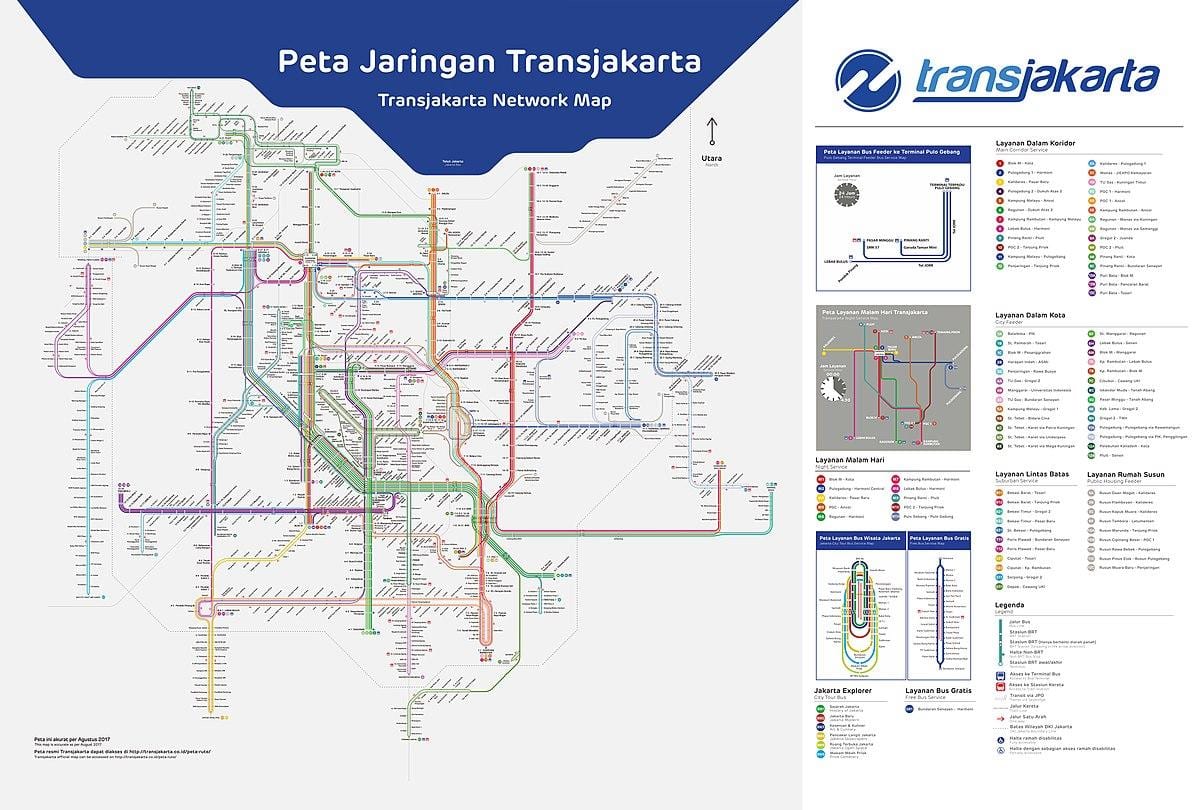 transJakarta rrugë hartë